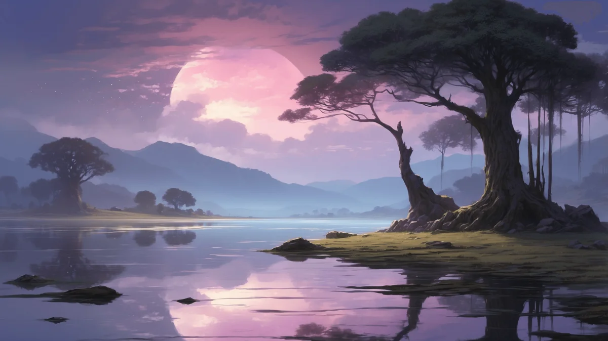 Mystical night sky background for fireflies scene